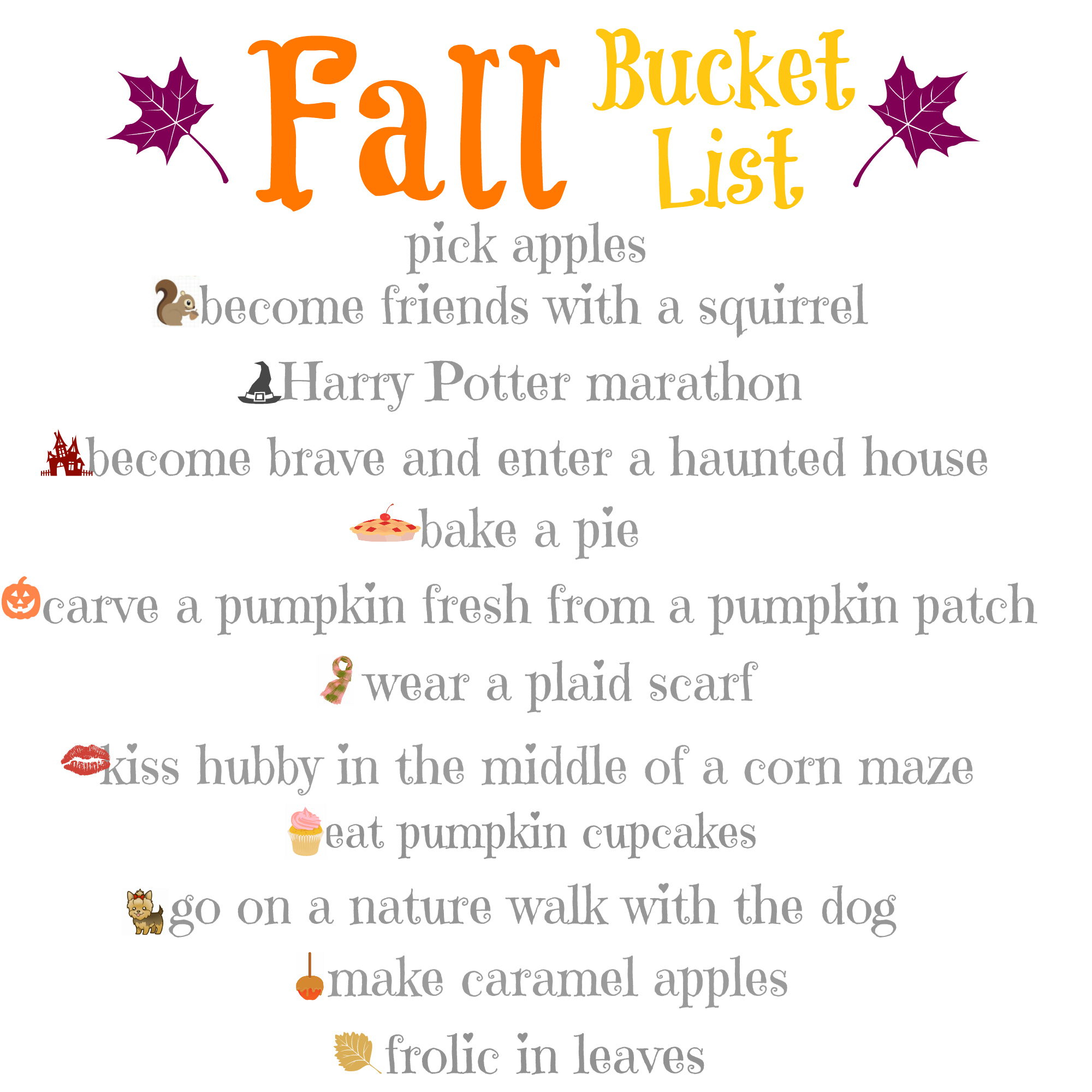 Ultimate Fall Bucket List